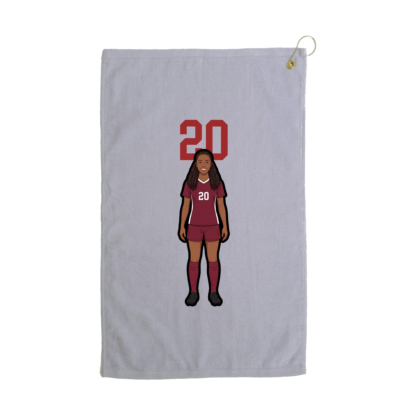 Golf Towel — Number Top in Grey