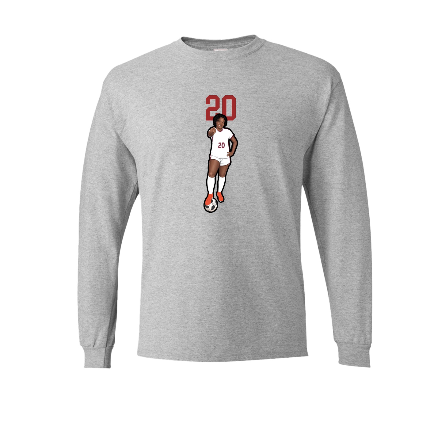Long Sleeve Tee — Number Top in Grey