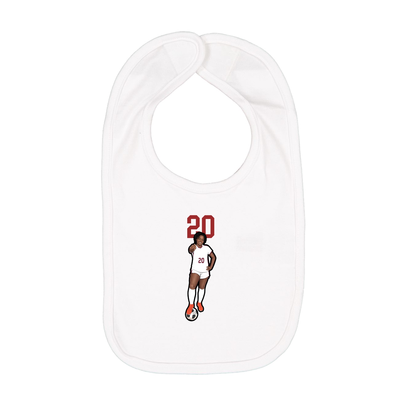 Infant Bib — Number Top in White