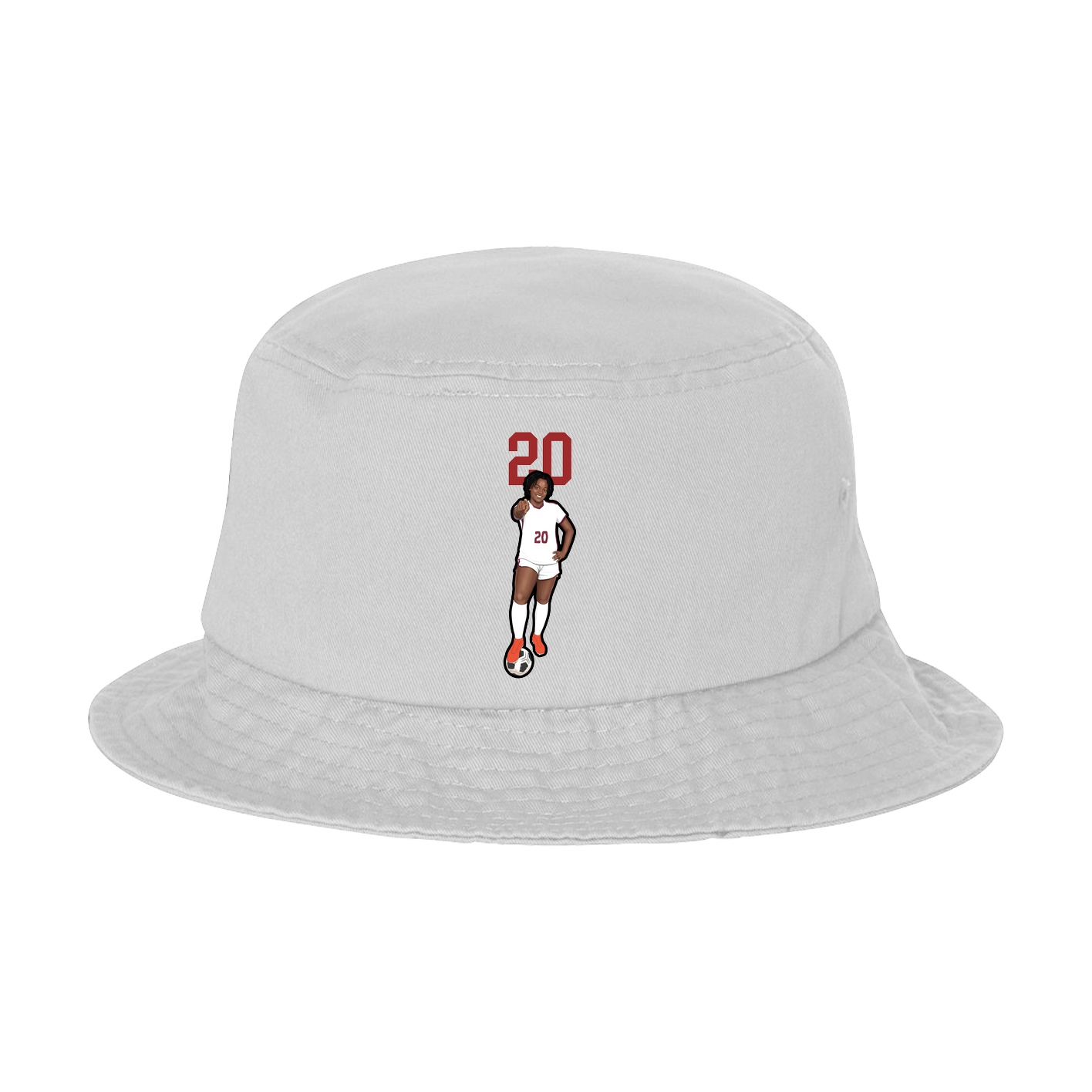 Bucket Cap — Number Top in White