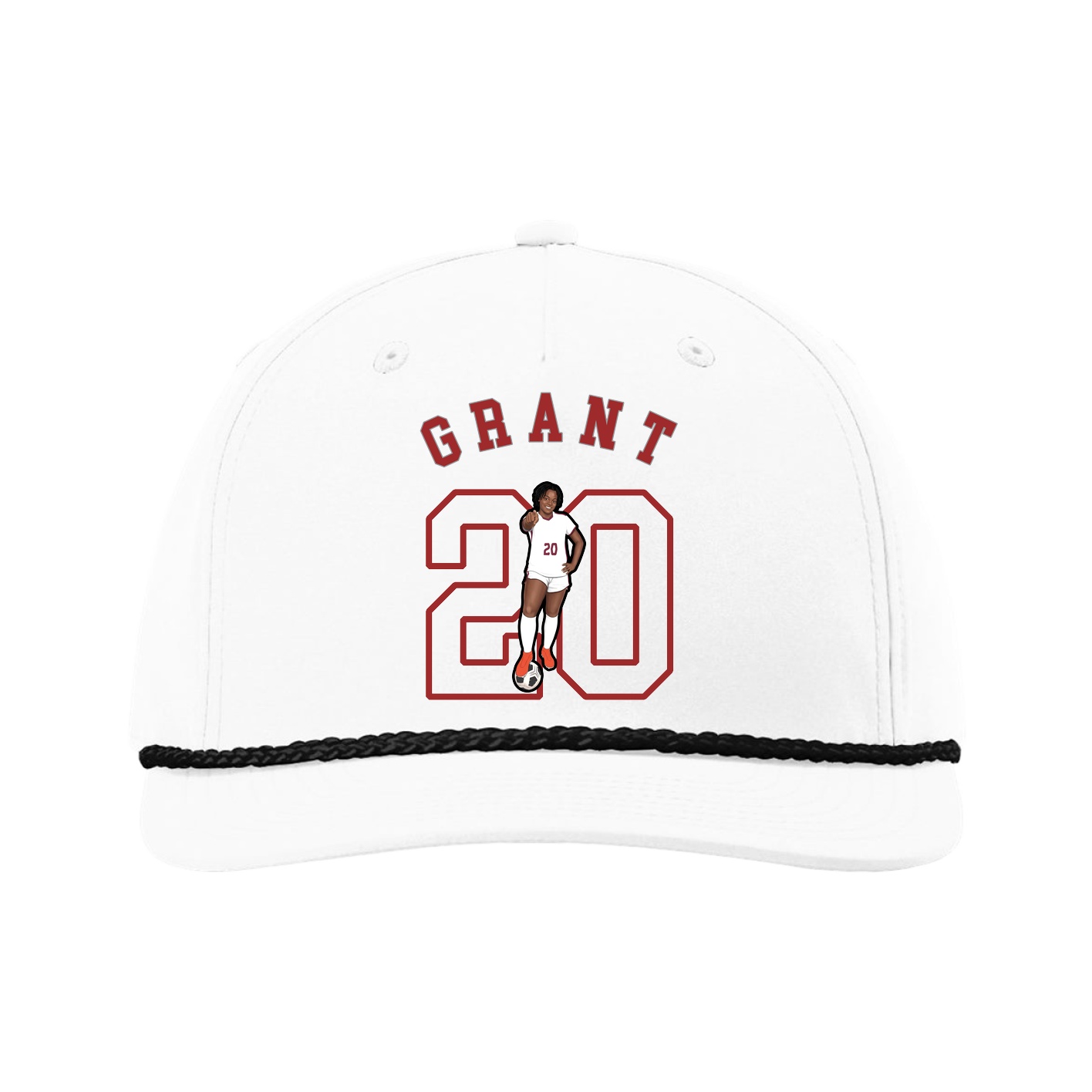 Five-Panel Classic Rope Cap — Shirsey Arch in White