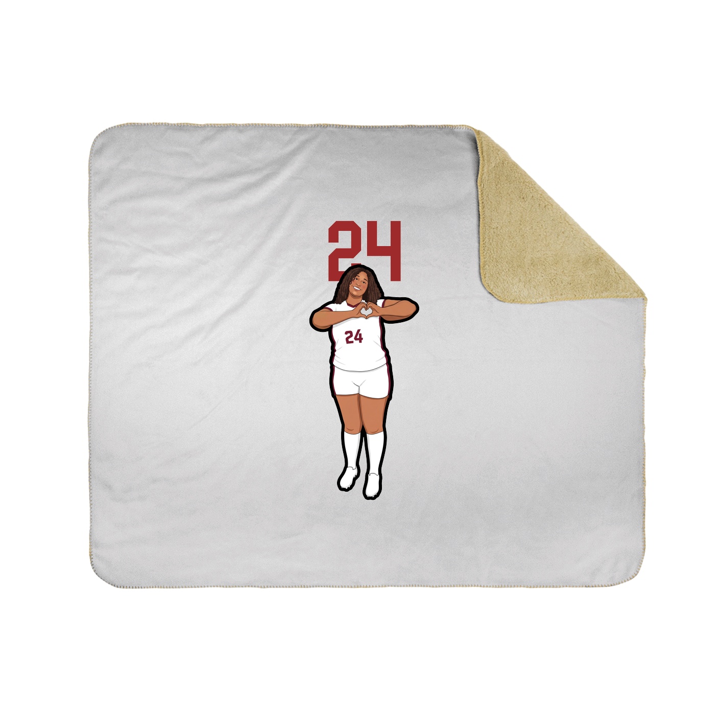 Throw Blanket — Number Top in White