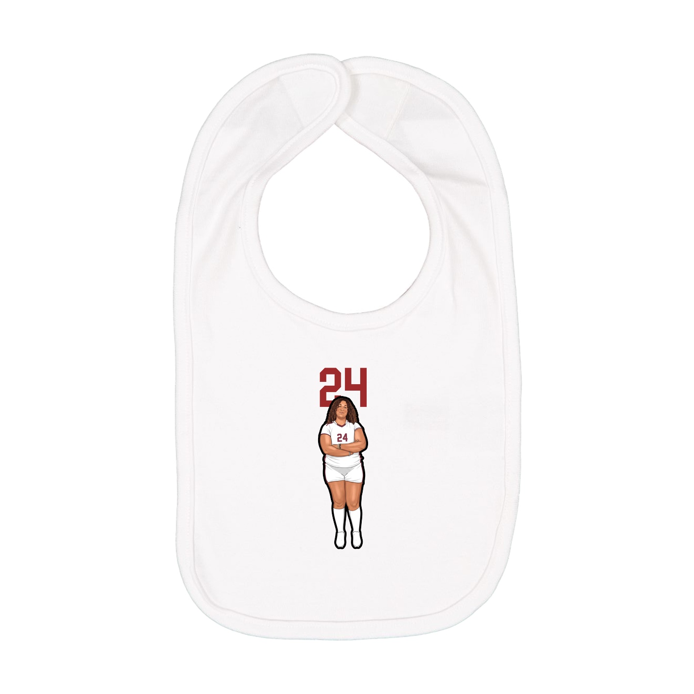 Infant Bib — Number Top in White