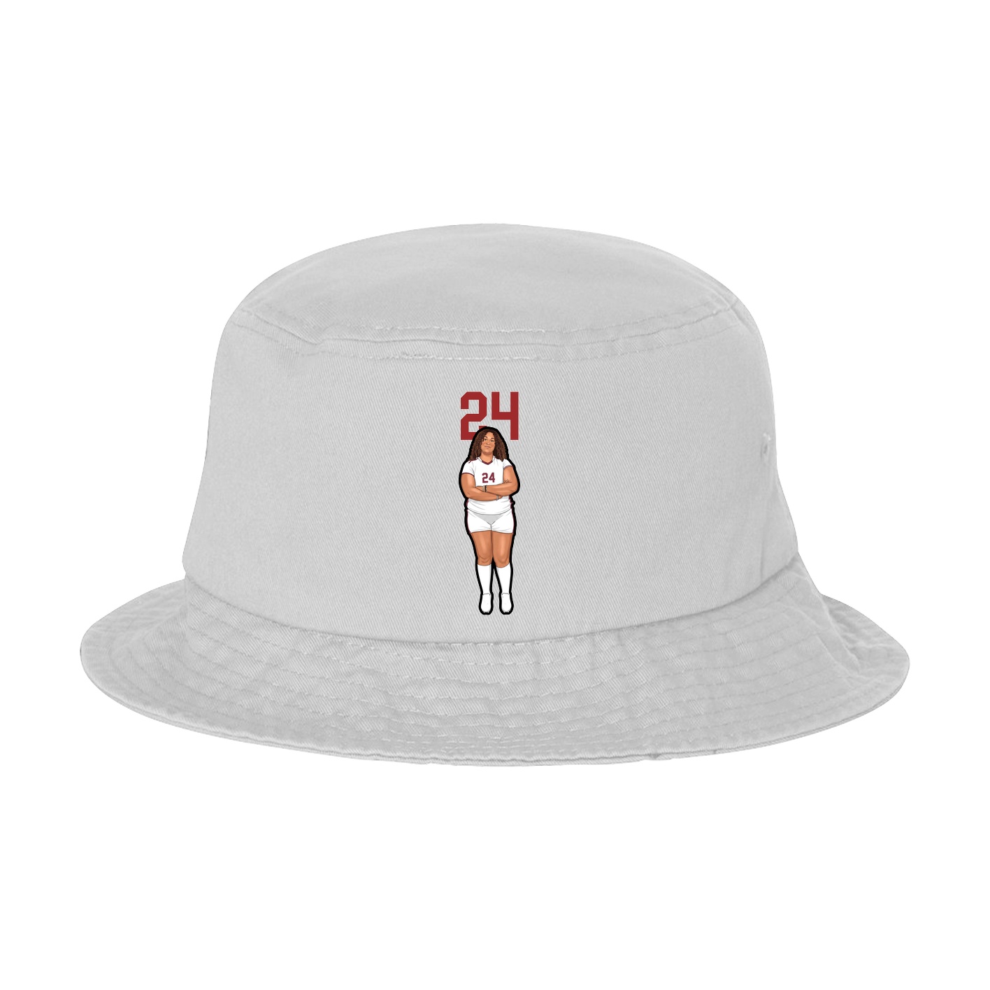Bucket Cap — Number Top in White
