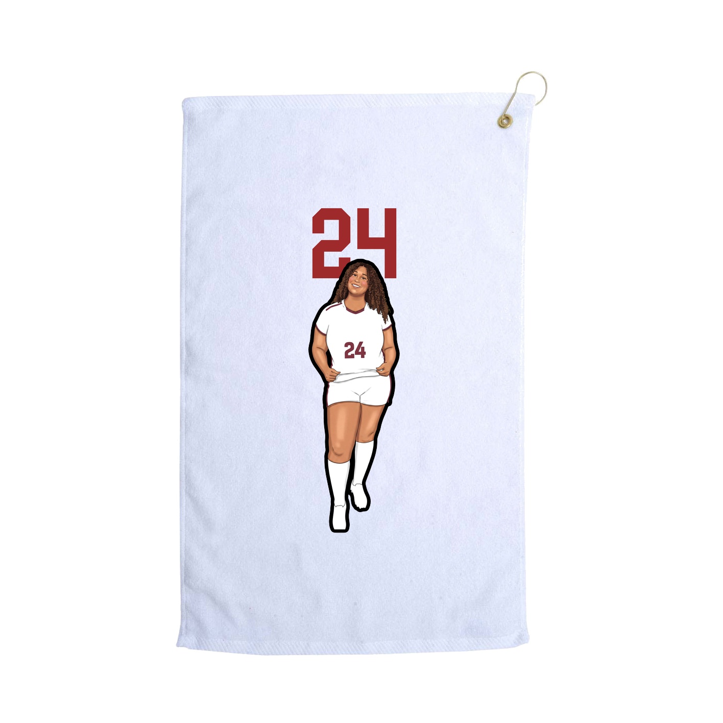 Golf Towel — Number Top in White