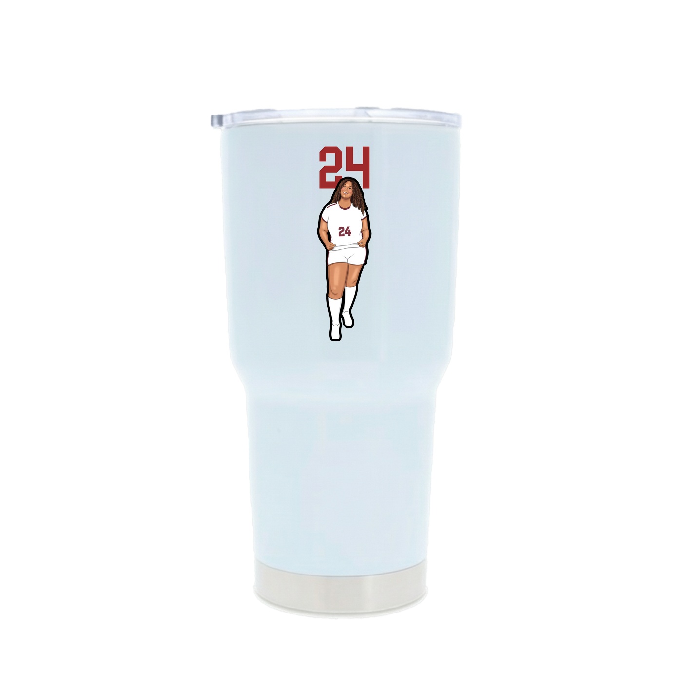 30oz Stainless Steel Tumbler — Number Top in White