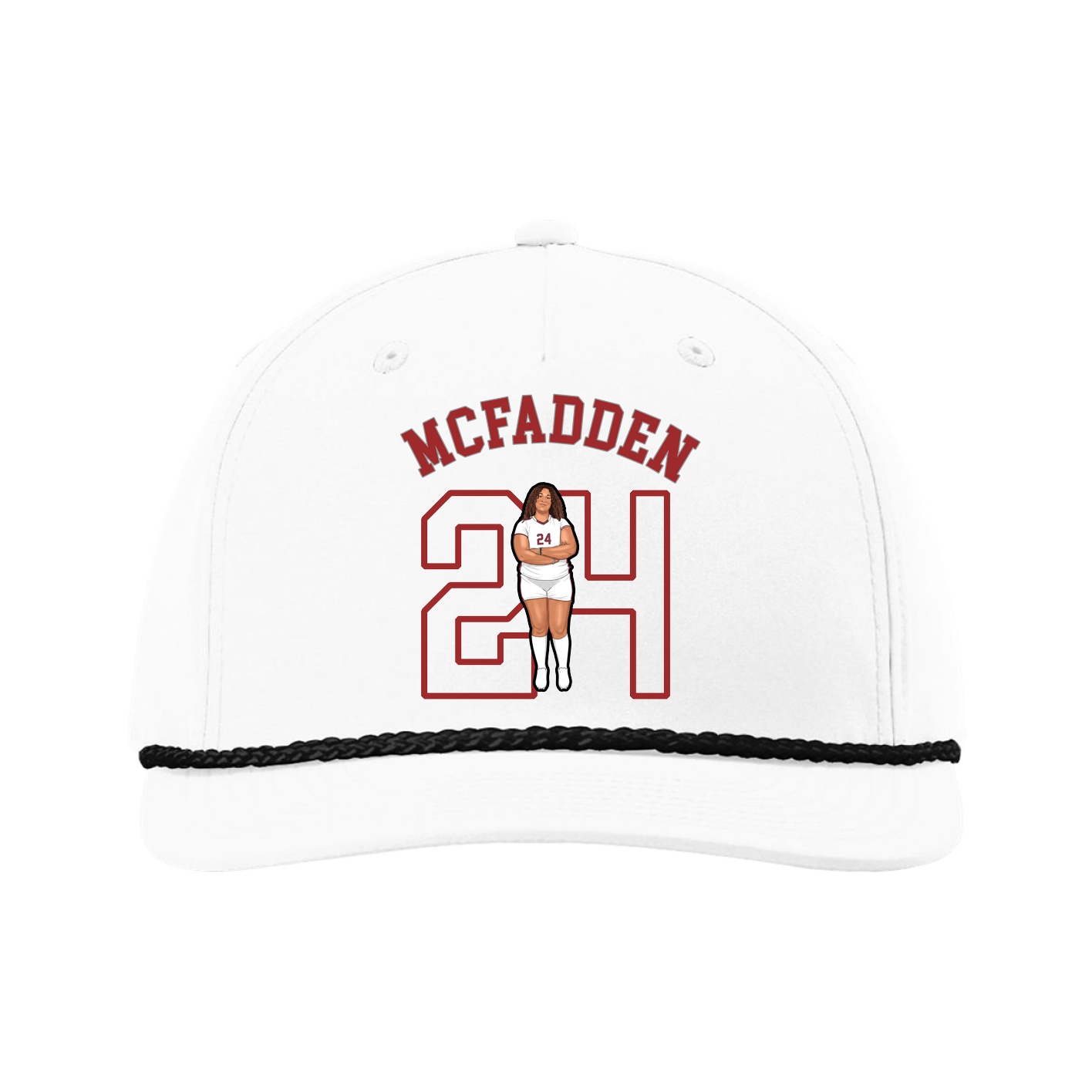 Five-Panel Classic Rope Cap — Shirsey Arch in White