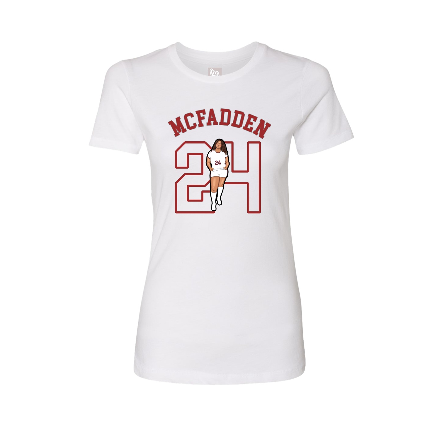 Fitted Women's Tee — Shirsey Arch in White