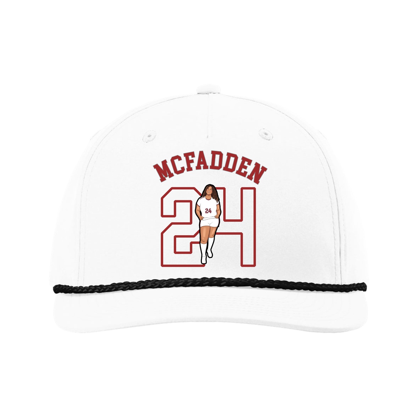 Five-Panel Classic Rope Cap — Shirsey Arch in White