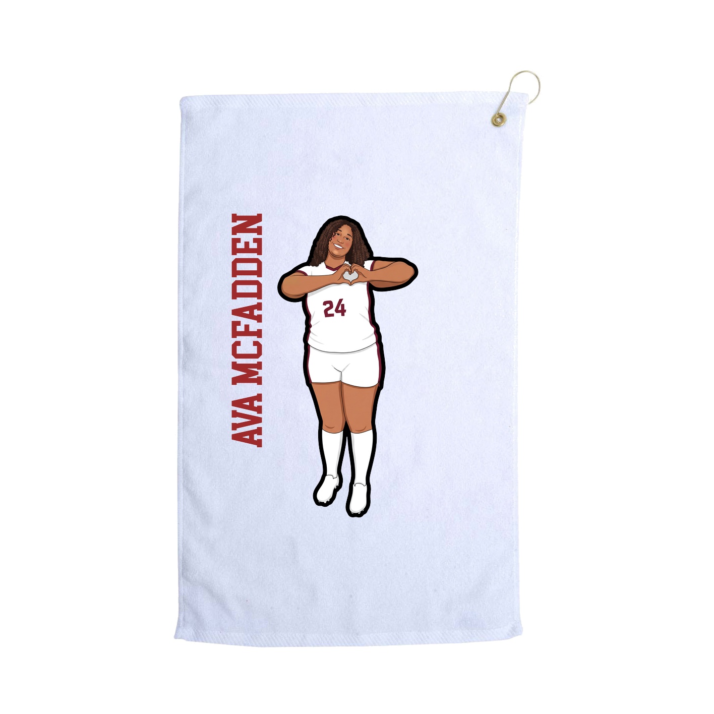 Golf Towel — Name Vertical in White