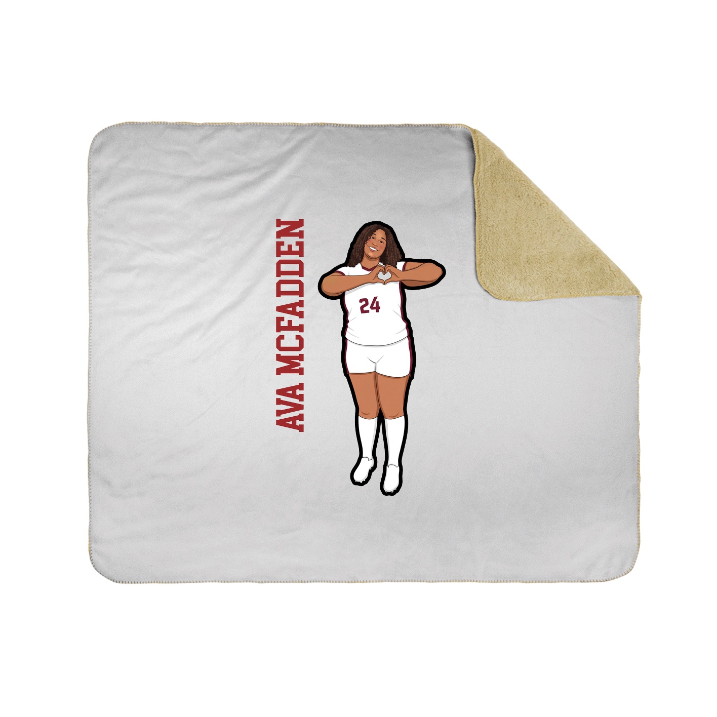 Throw Blanket — Name Vertical in White