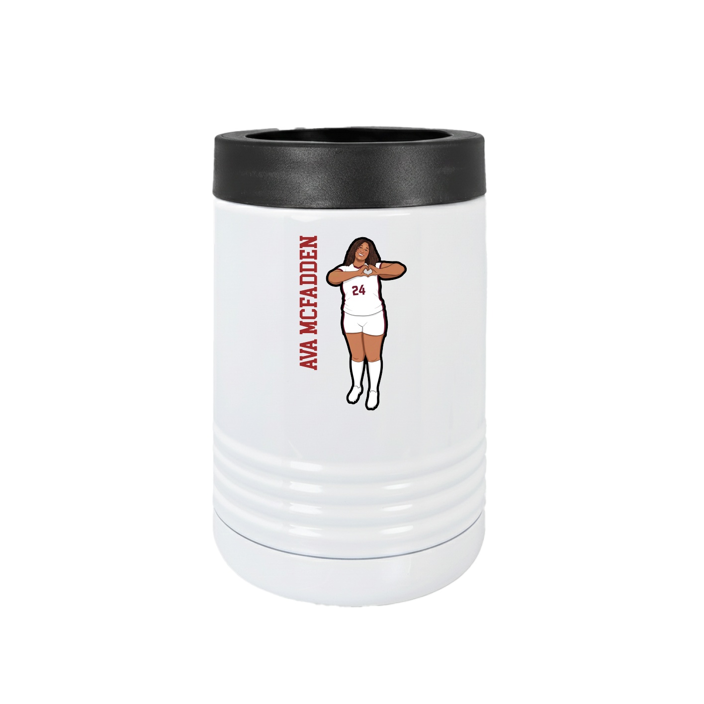 Beverage Holder — Name Vertical in White