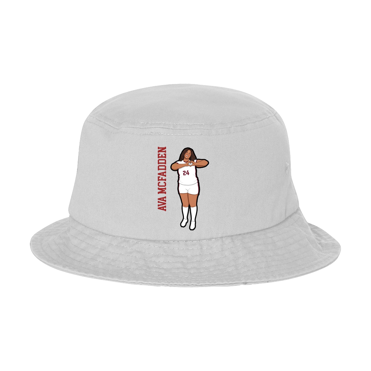 Bucket Cap — Name Vertical in White