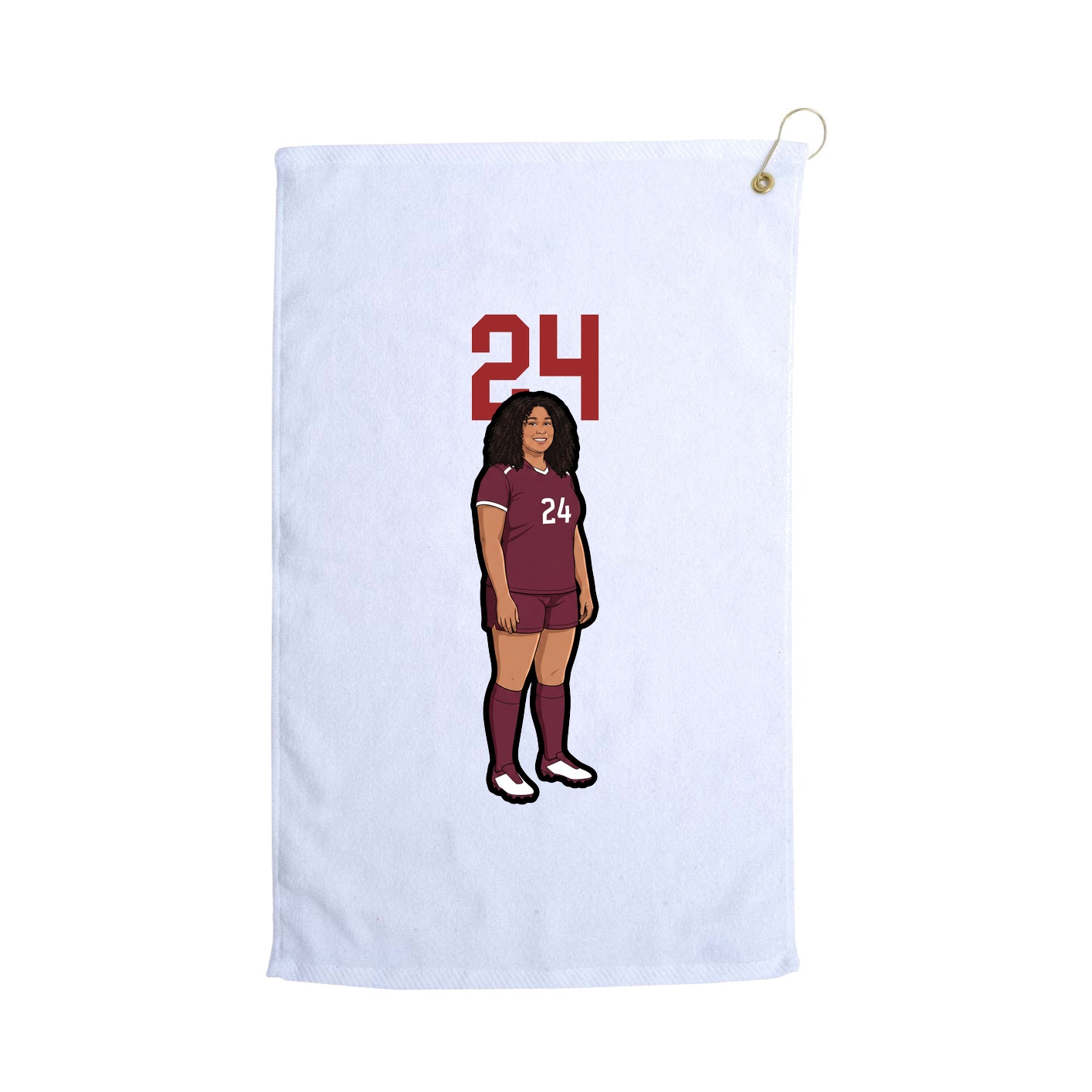 Golf Towel — Number Top in White