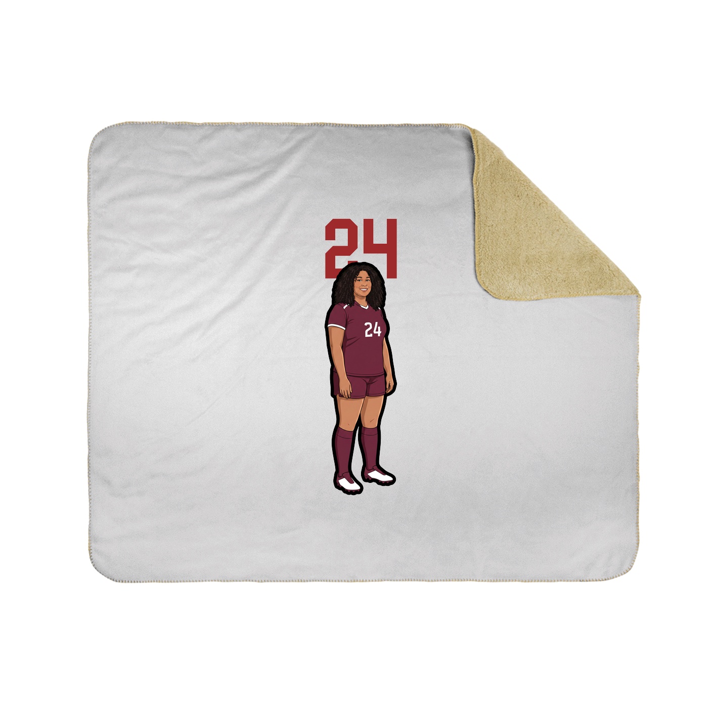 Throw Blanket — Number Top in White