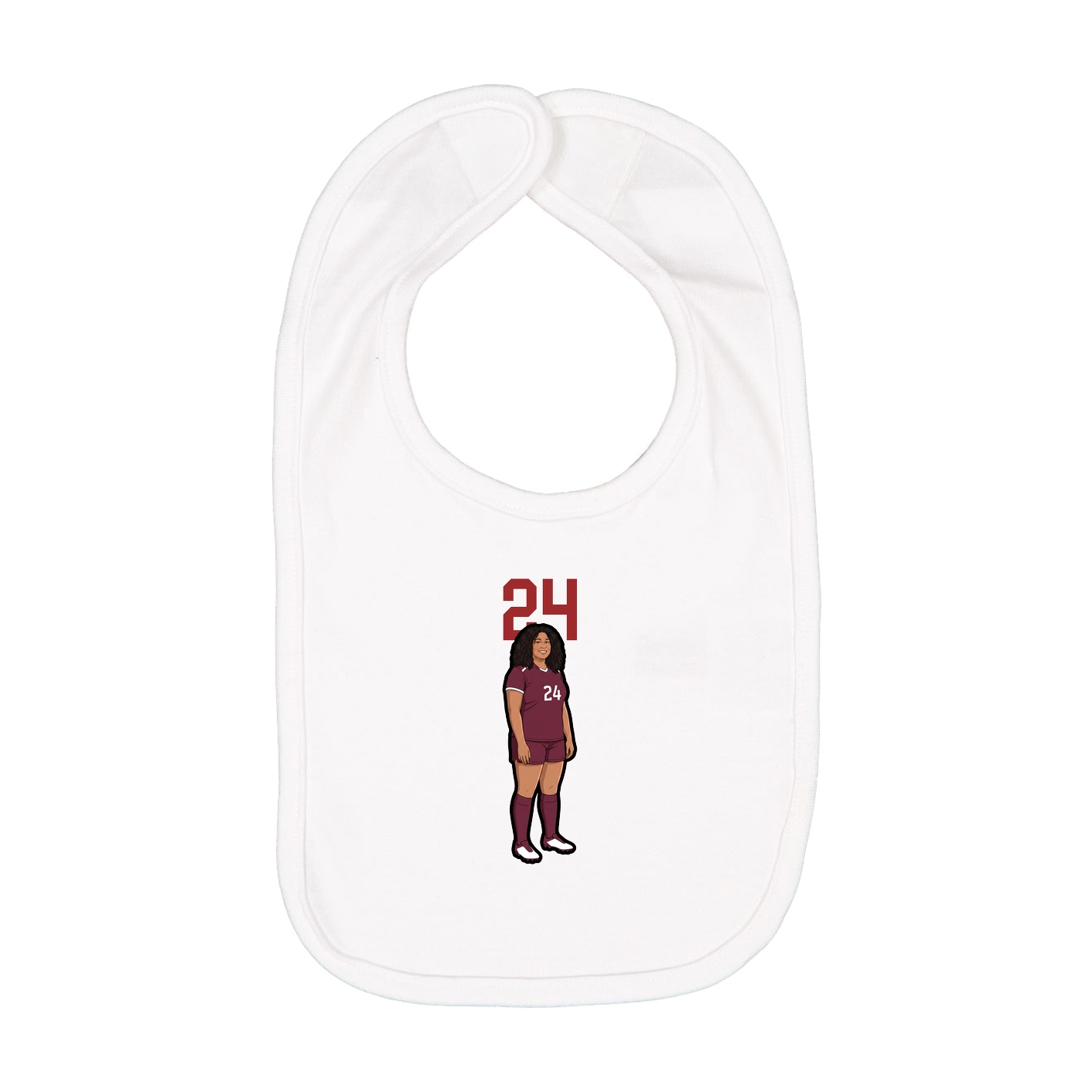 Infant Bib — Number Top in White