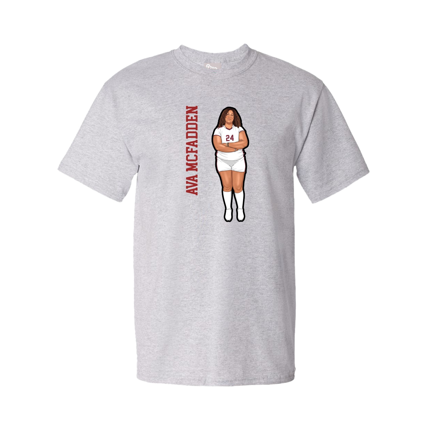 Youth Tee — Name Vertical in Grey
