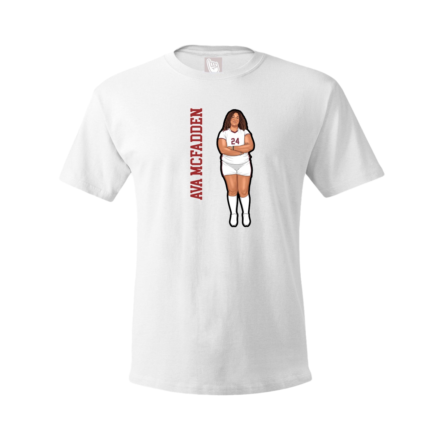 Youth Tee — Name Vertical in White