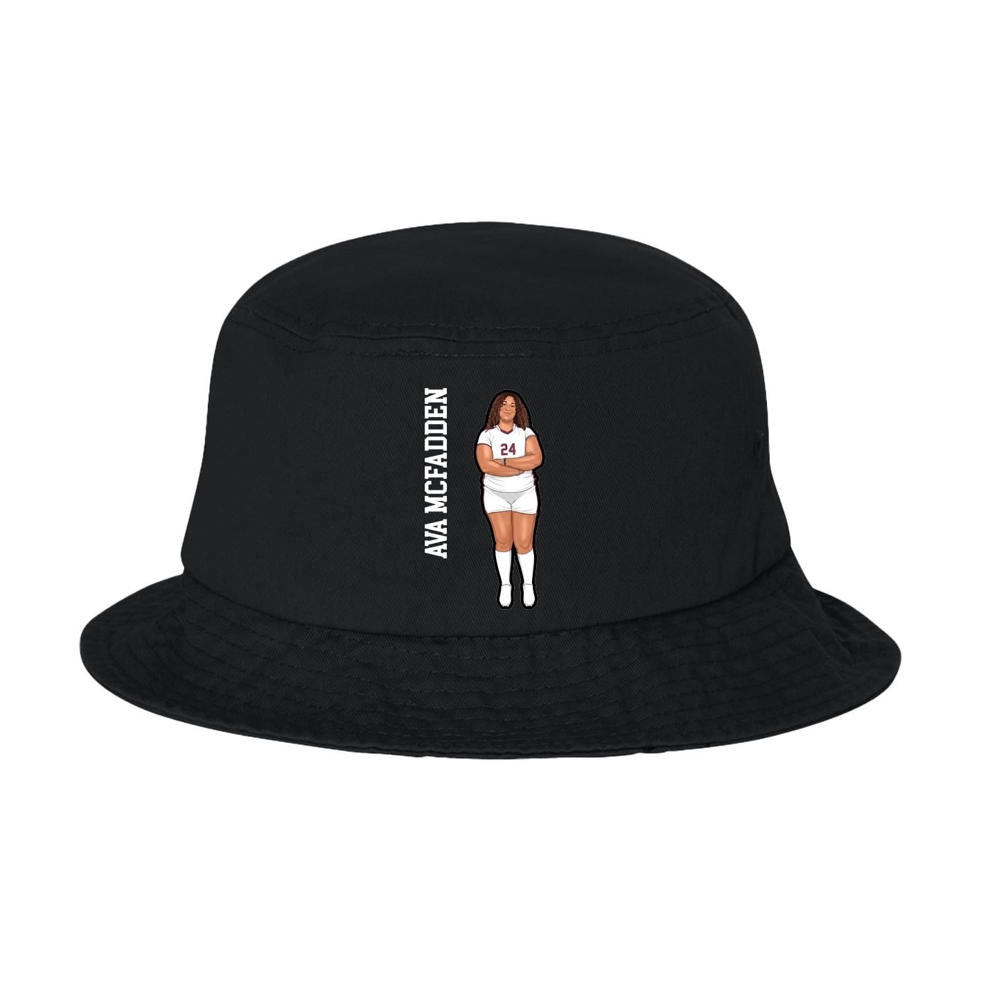 Bucket Cap — Name Vertical in Black