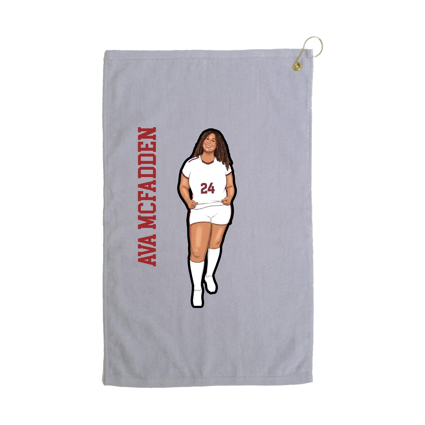 Golf Towel — Name Vertical in Grey
