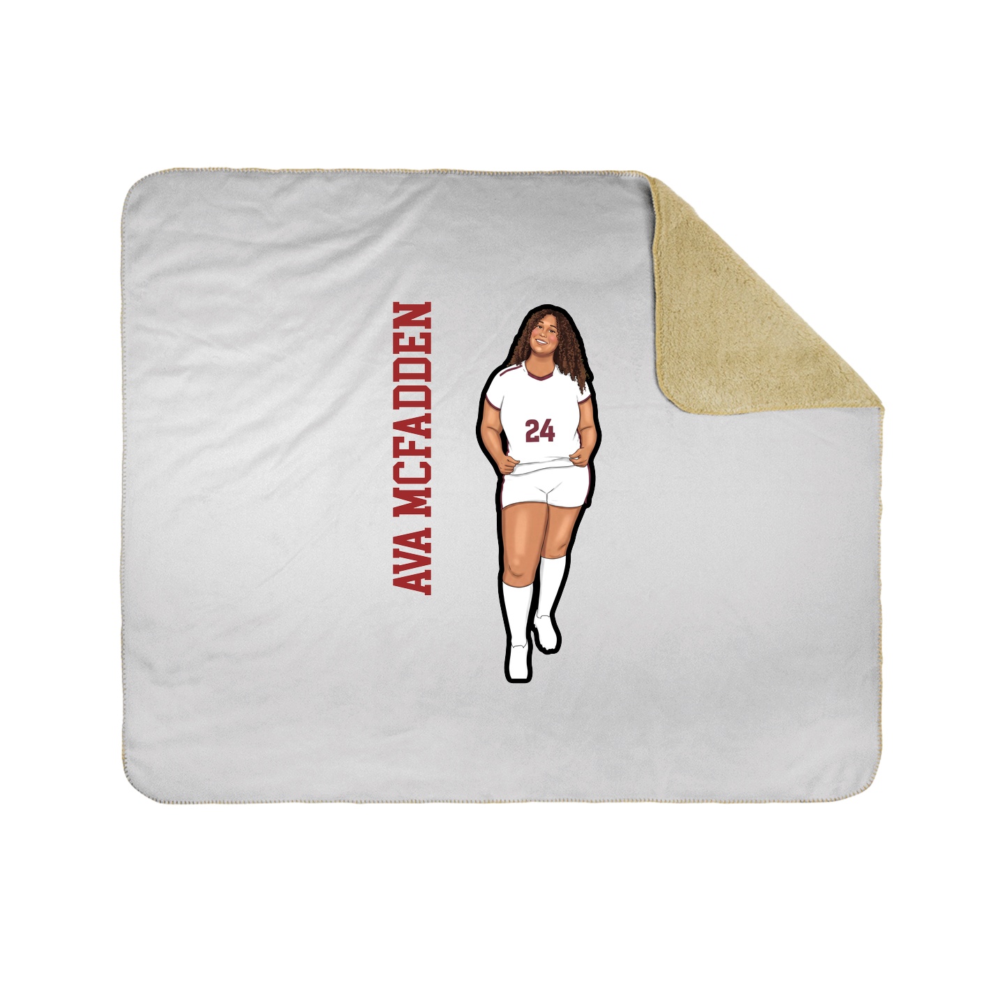 Throw Blanket — Name Vertical in White