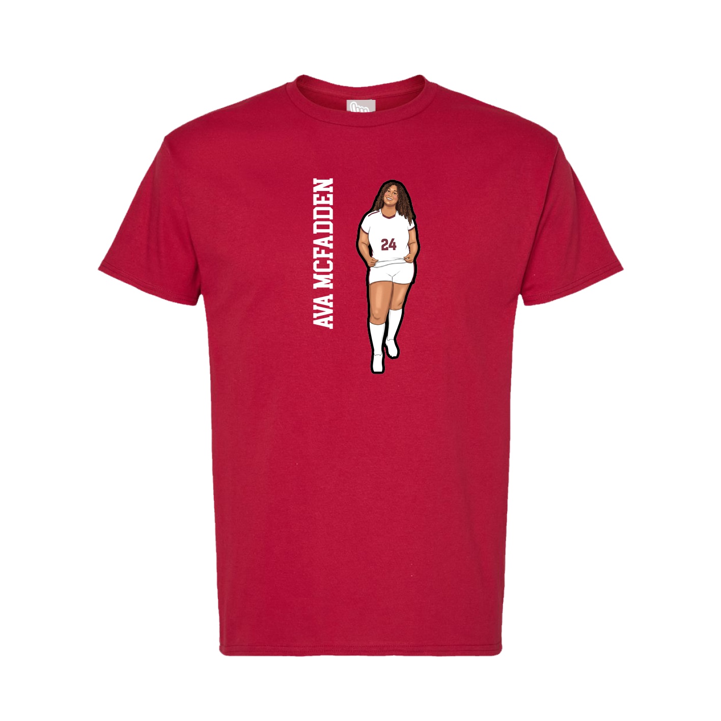 Tee — Name Vertical in Crimson