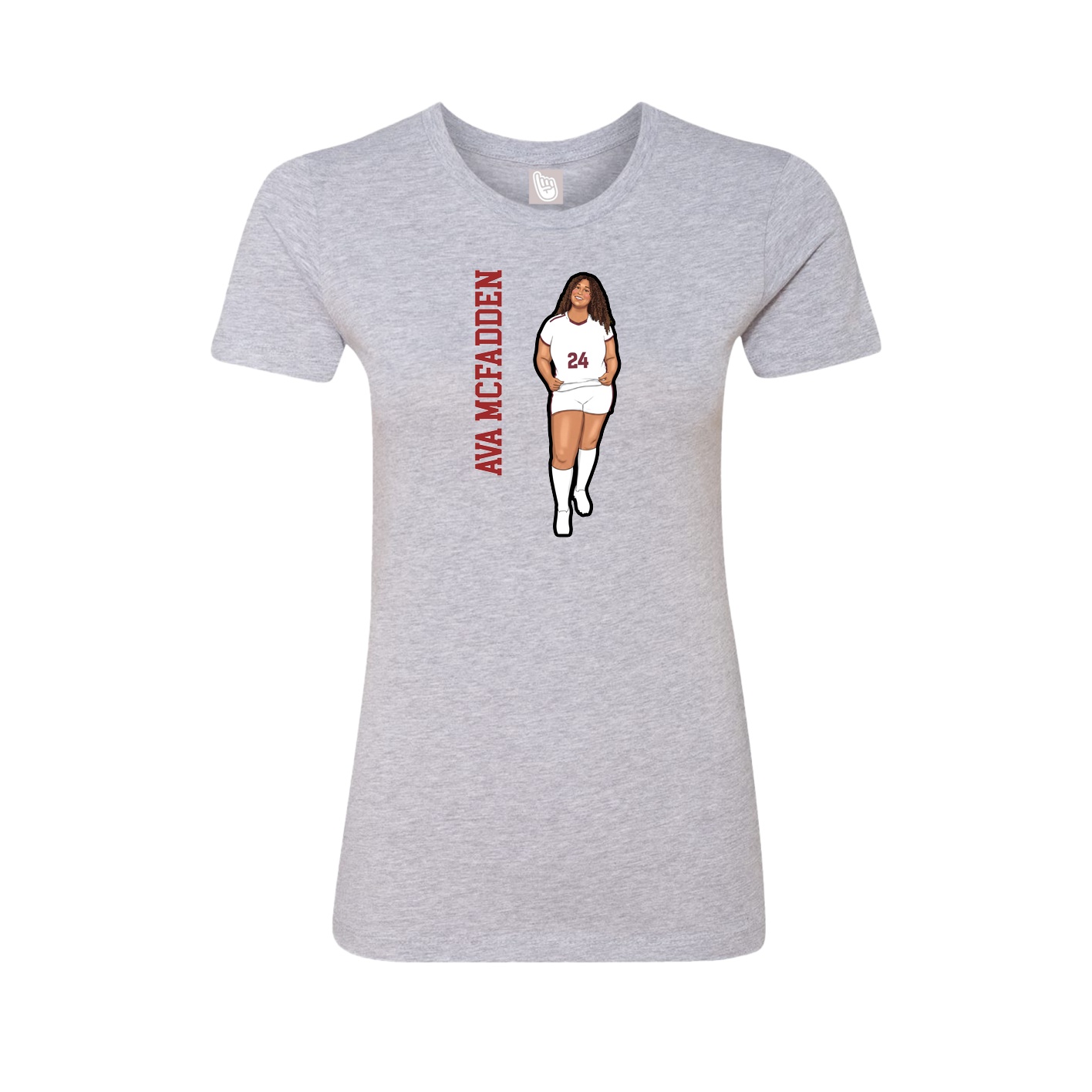 Womens Tee — Name Vertical in Grey
