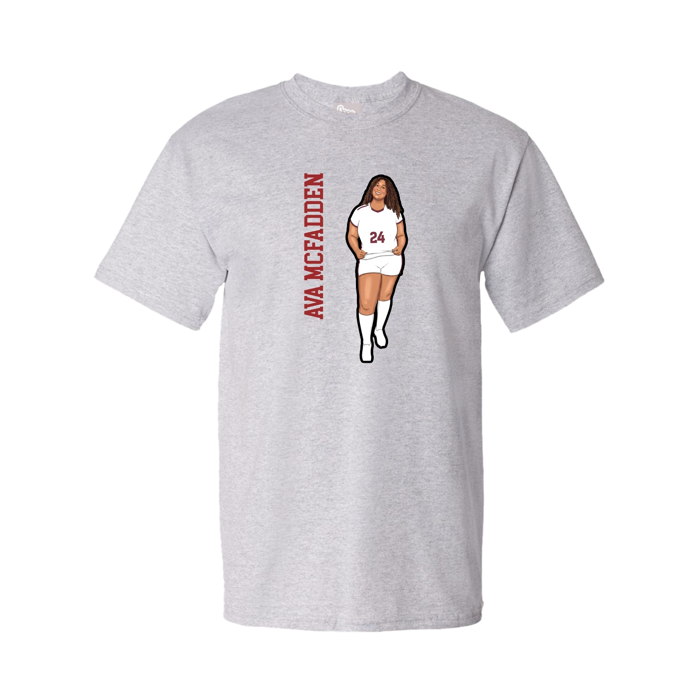 Youth Tee — Name Vertical in Grey