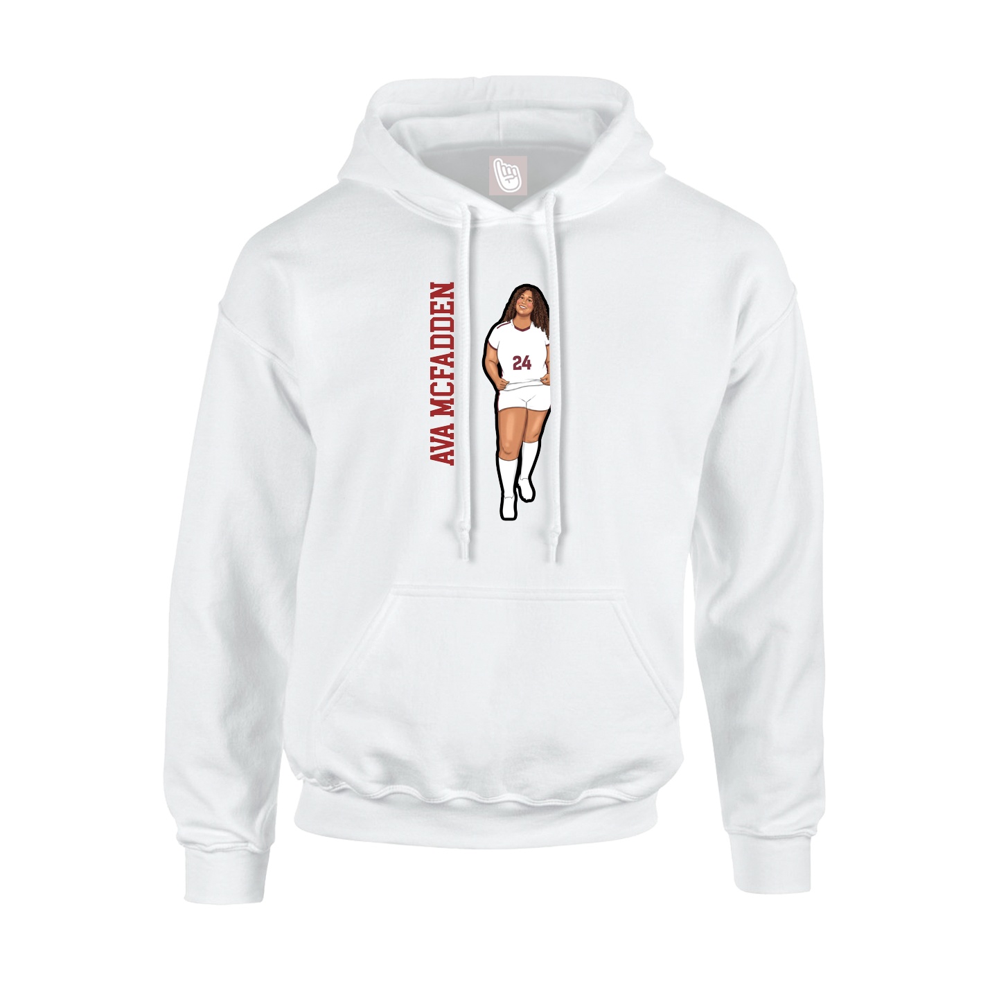 Hoodie — Name Vertical in White