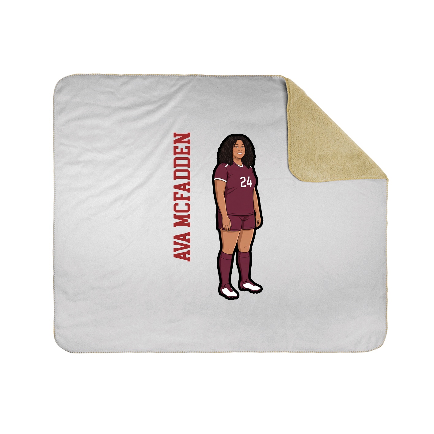 Throw Blanket — Name Vertical in White