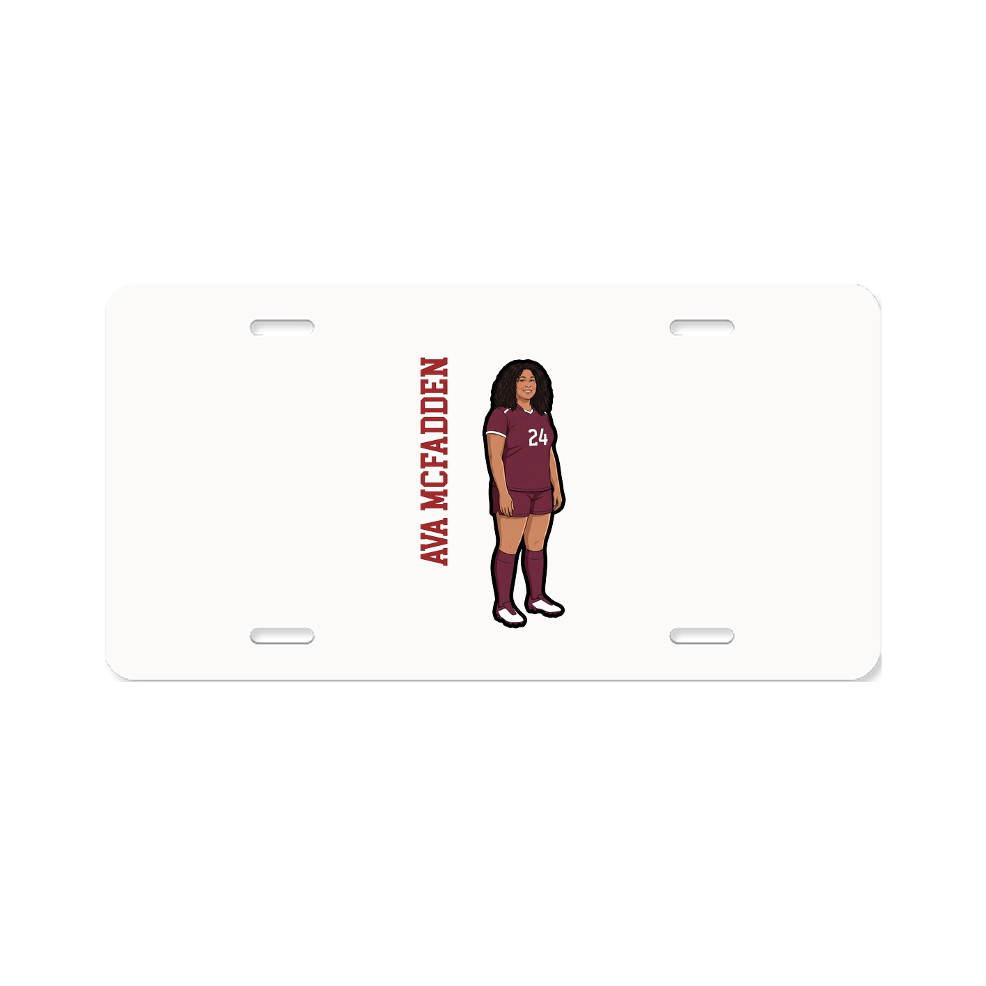 License Plate — Name Vertical in Classic