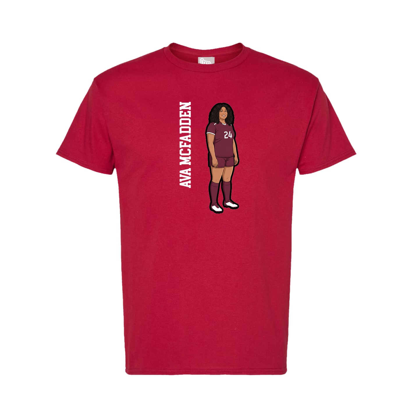 Tee — Name Vertical in Crimson