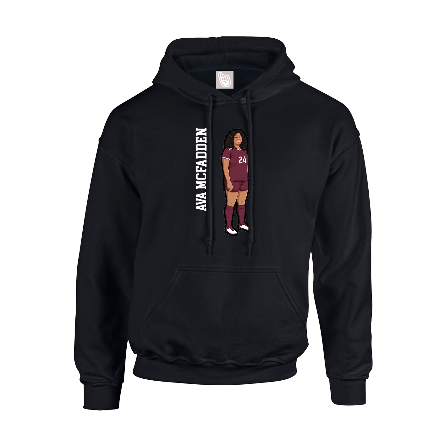 Youth Hoodie — Name Vertical in Black