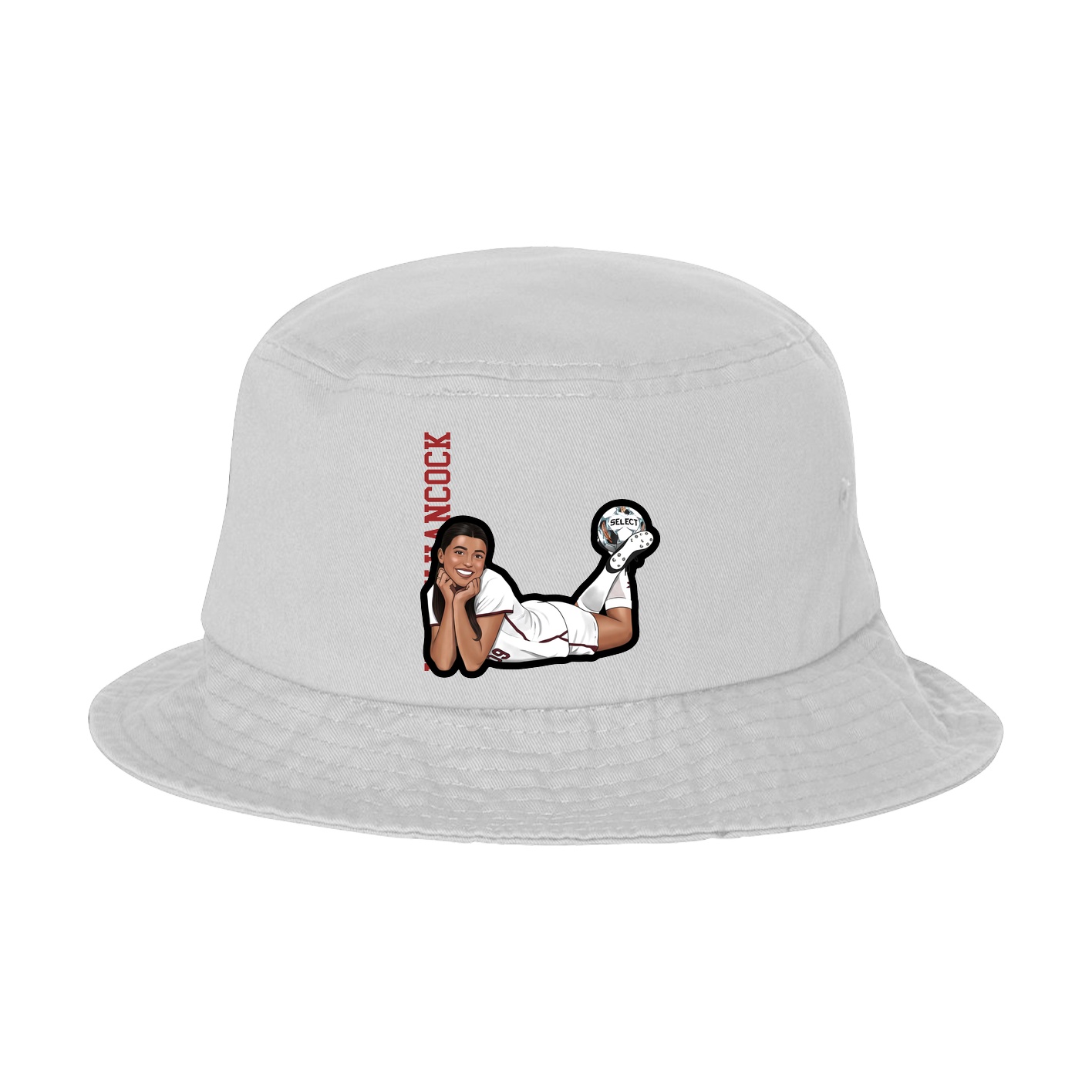 Bucket Cap — Name Vertical in White