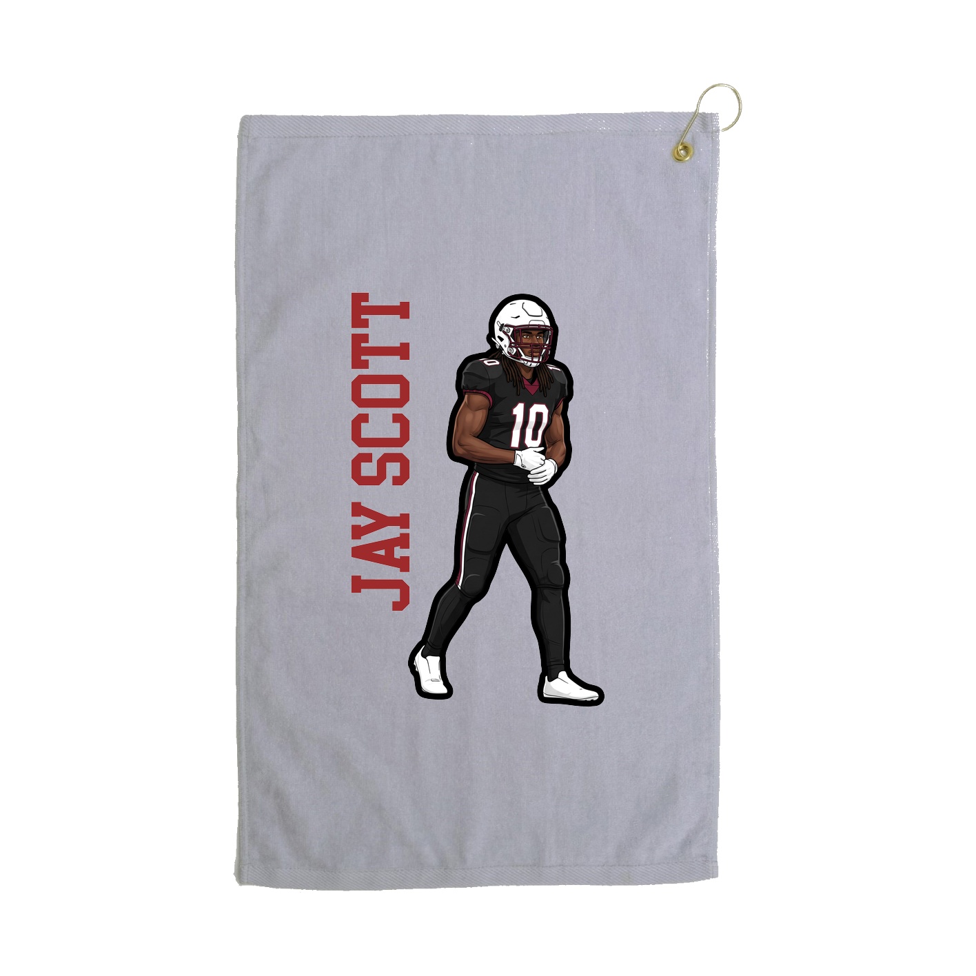 Golf Towel — Name Vertical in Grey