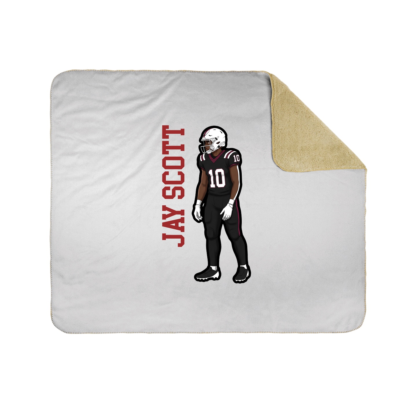 Throw Blanket — Name Vertical in White