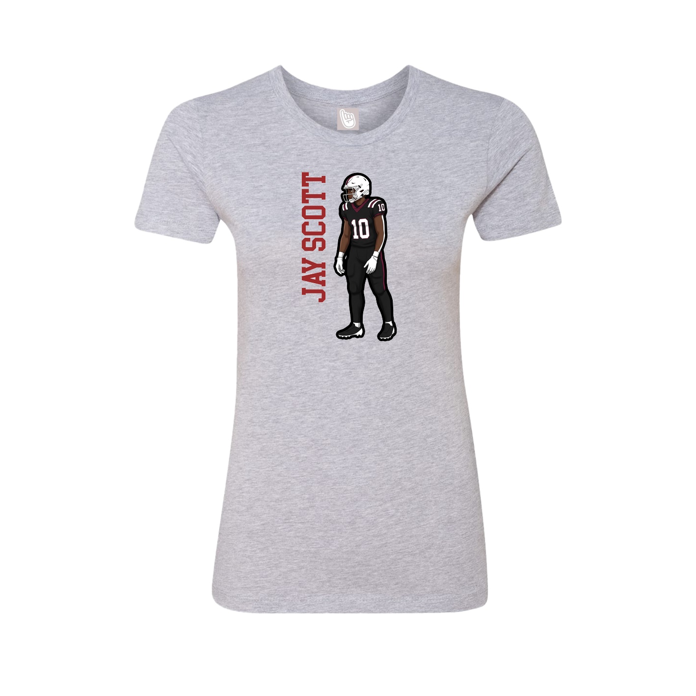 Fitted Women's Tee — Name Vertical in Grey