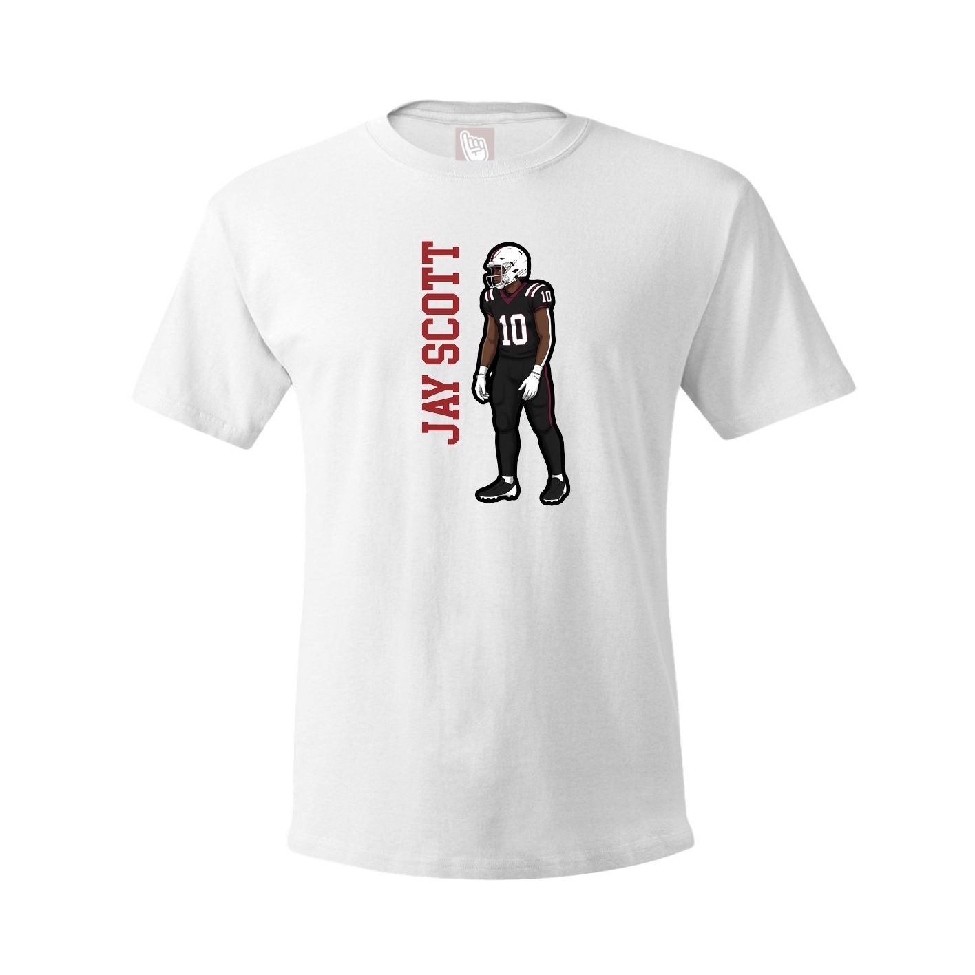 Youth Tee — Name Vertical in White