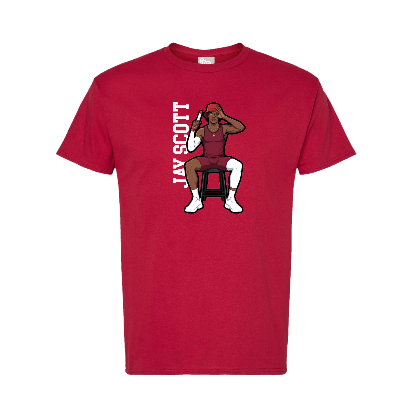 Tee — Name Vertical in Crimson