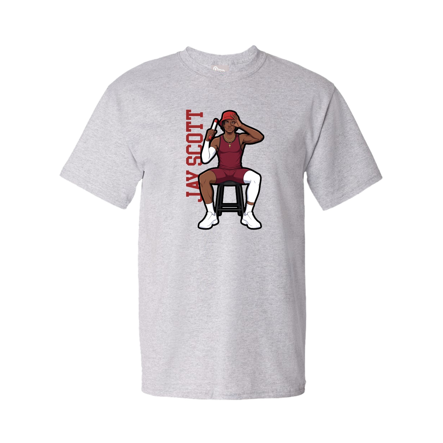Youth Tee — Name Vertical in Grey