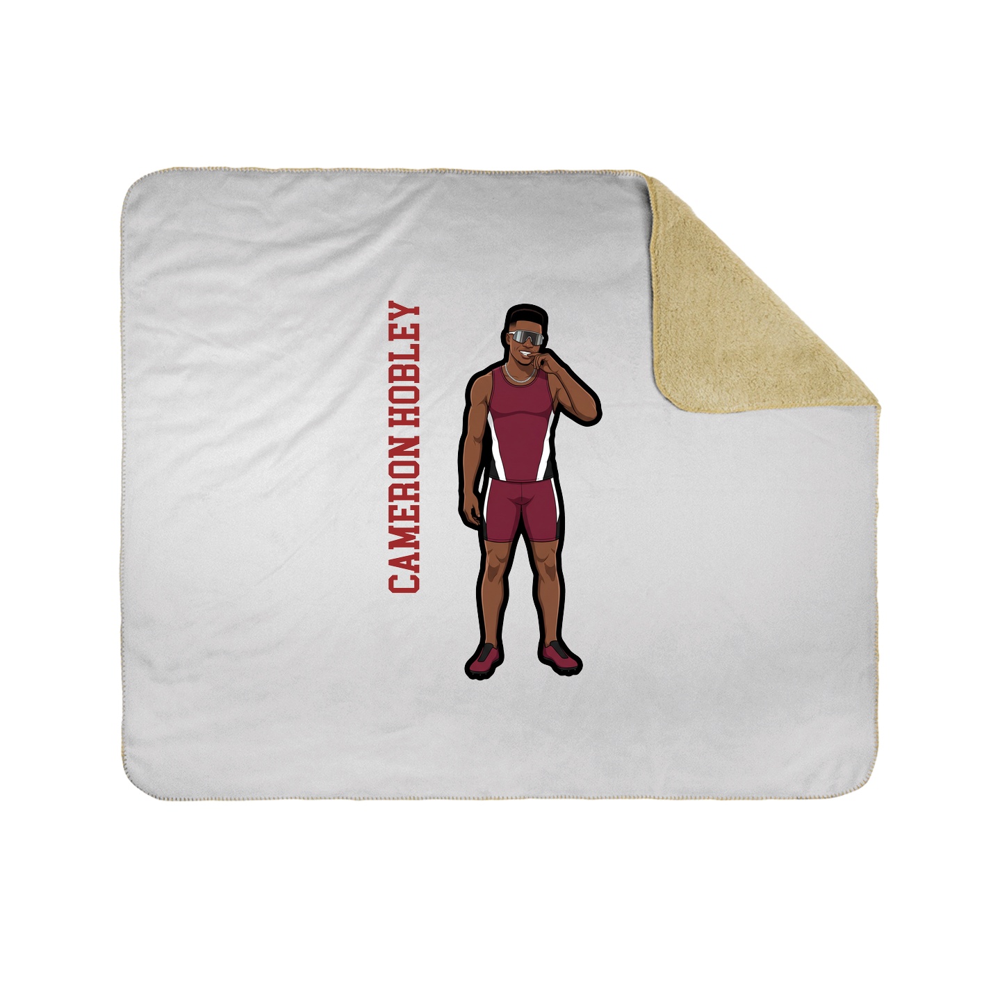 Throw Blanket — Name Vertical in White