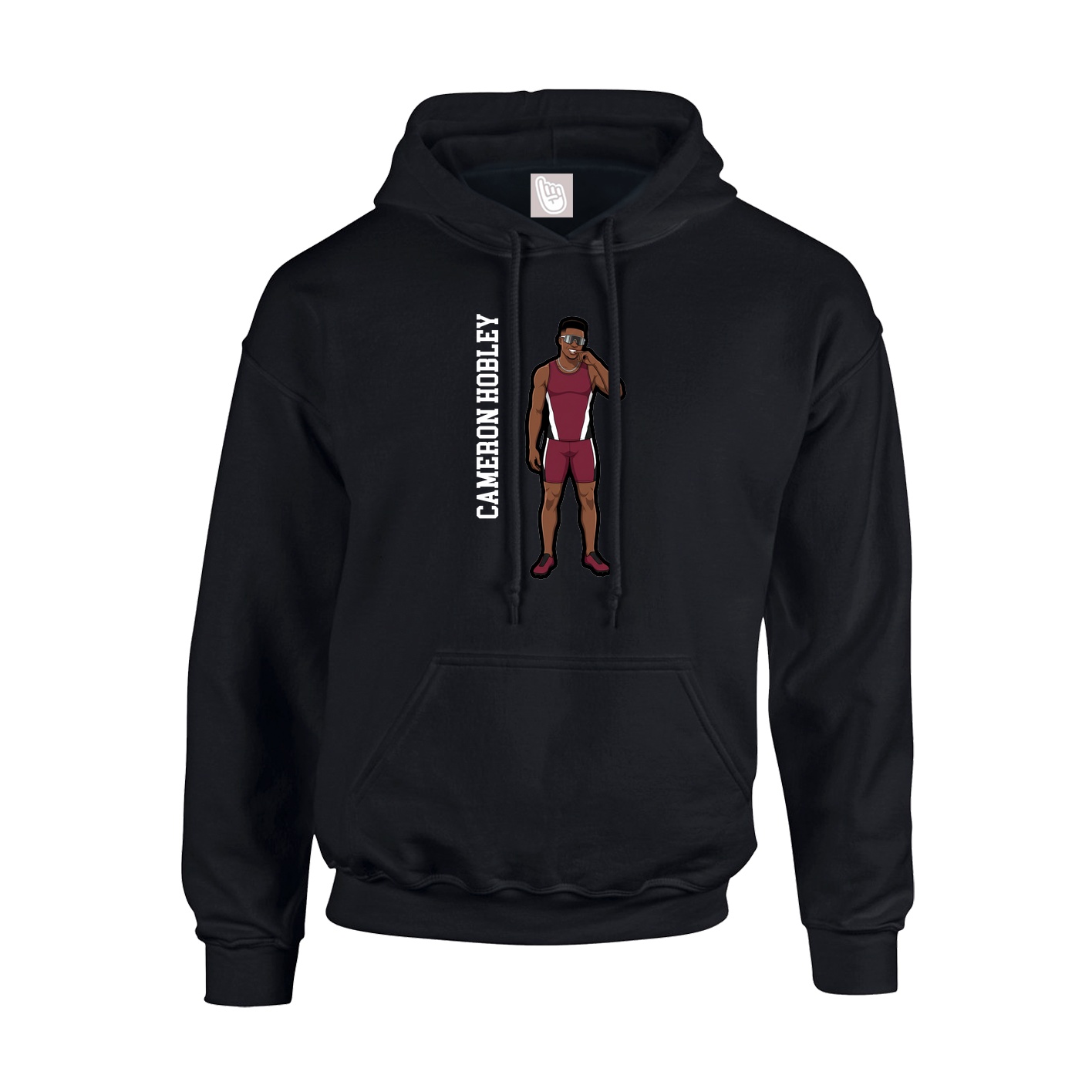 Youth Hoodie — Name Vertical in Black