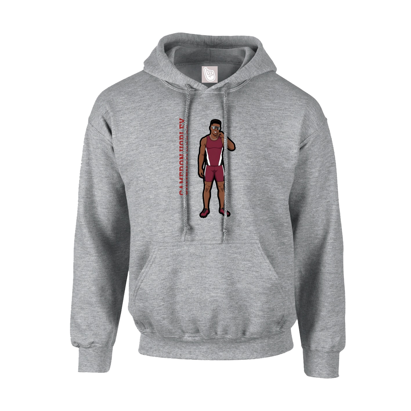 Youth Hoodie — Name Vertical in Grey