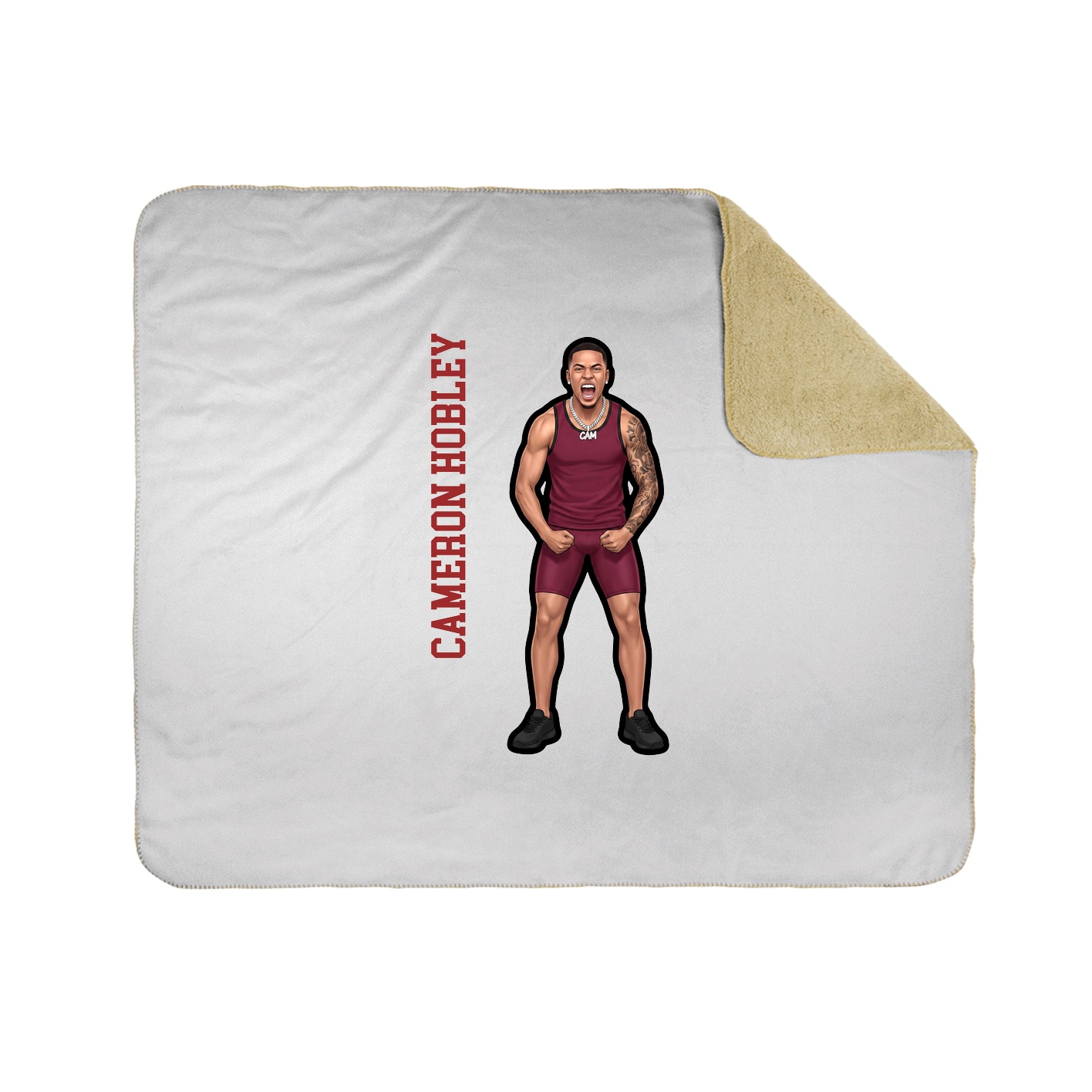 Throw Blanket — Name Vertical in White