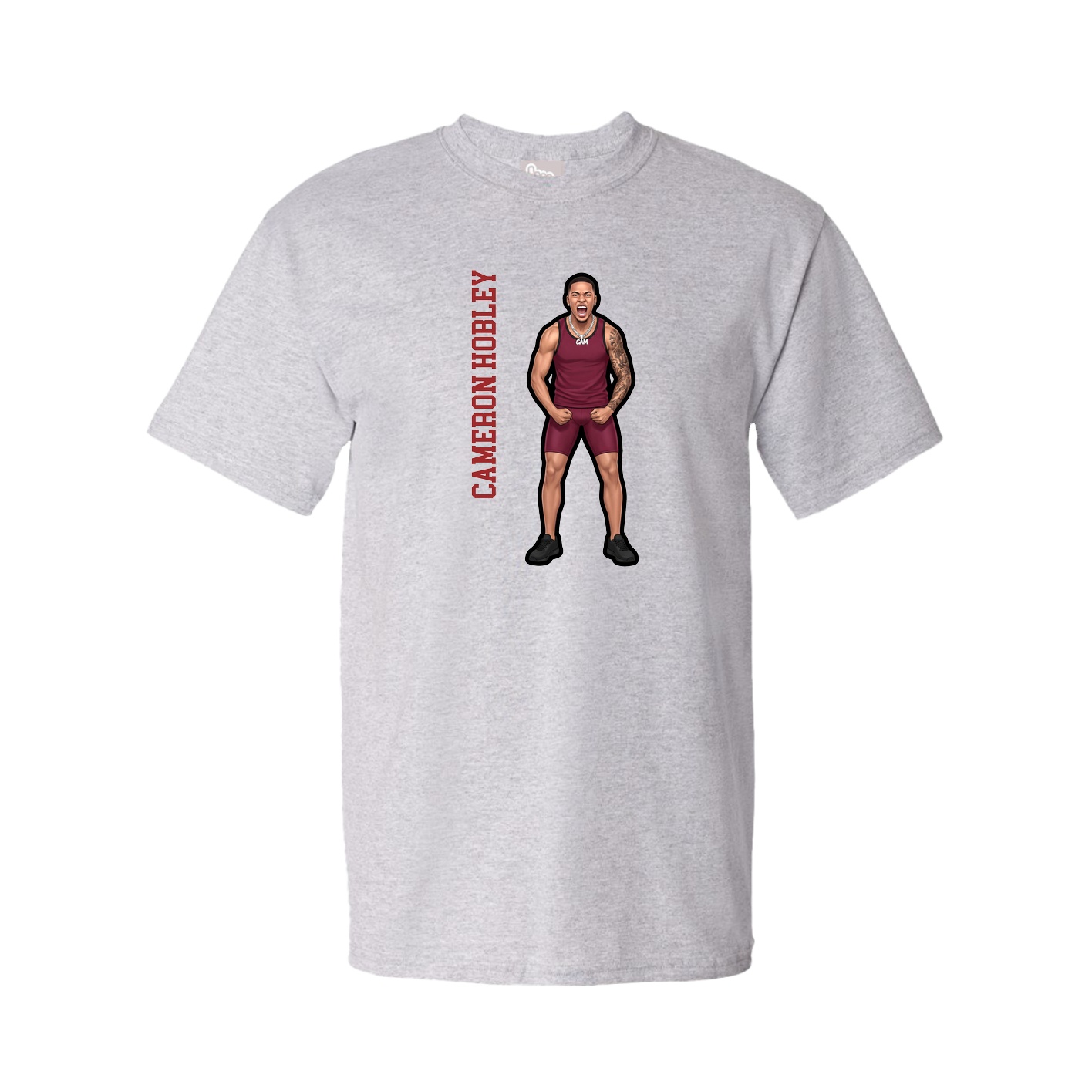 Tee — Name Vertical in Grey