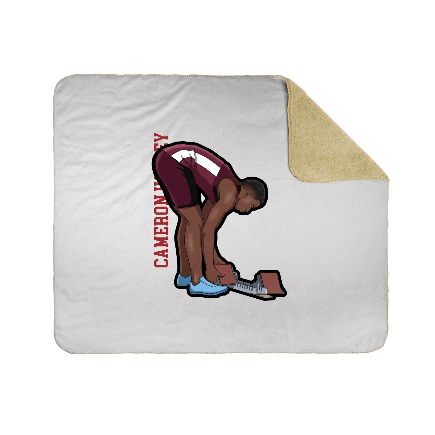 Throw Blanket — Name Vertical in White