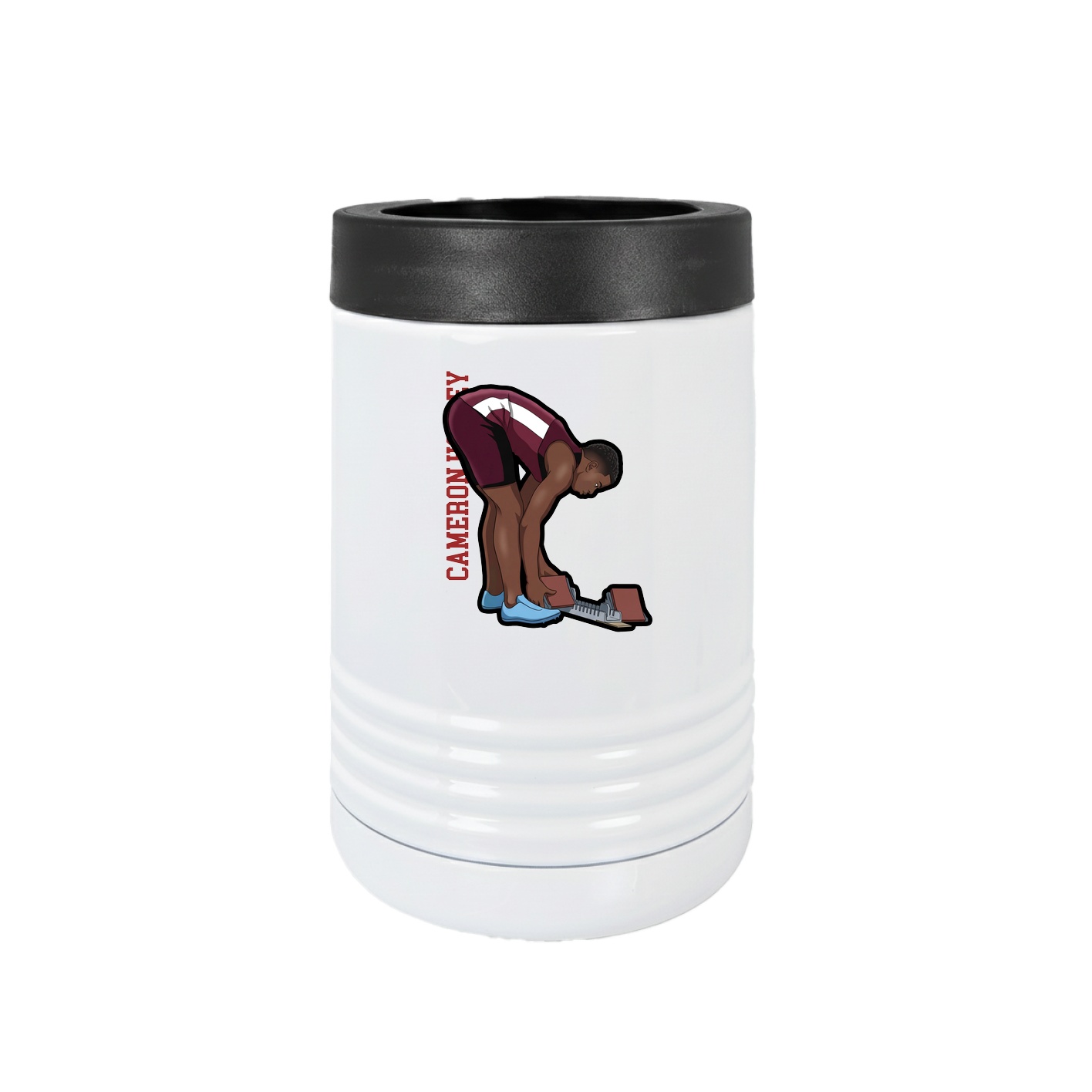 Beverage Holder — Name Vertical in White