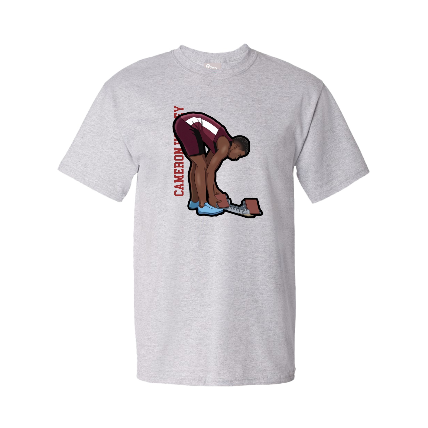 Youth Tee — Name Vertical in Grey