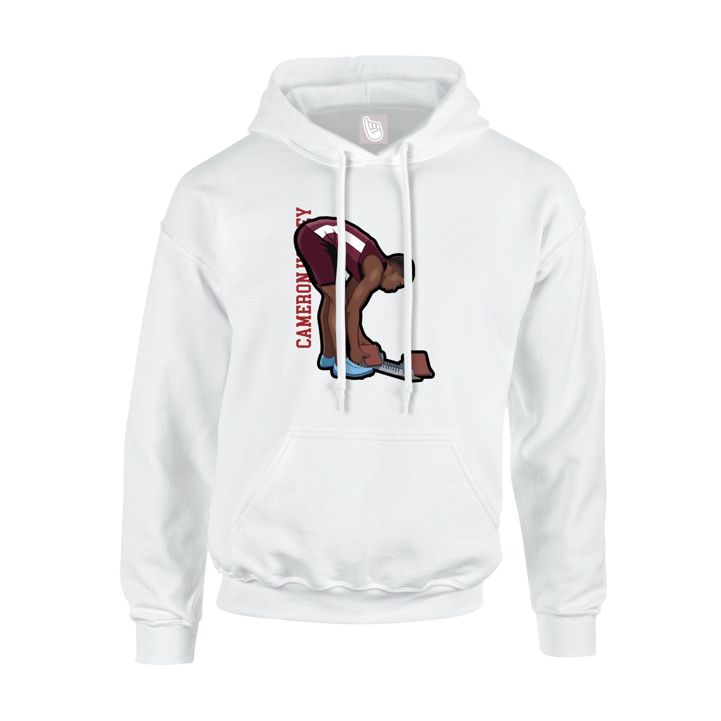 Youth Hoodie — Name Vertical in White