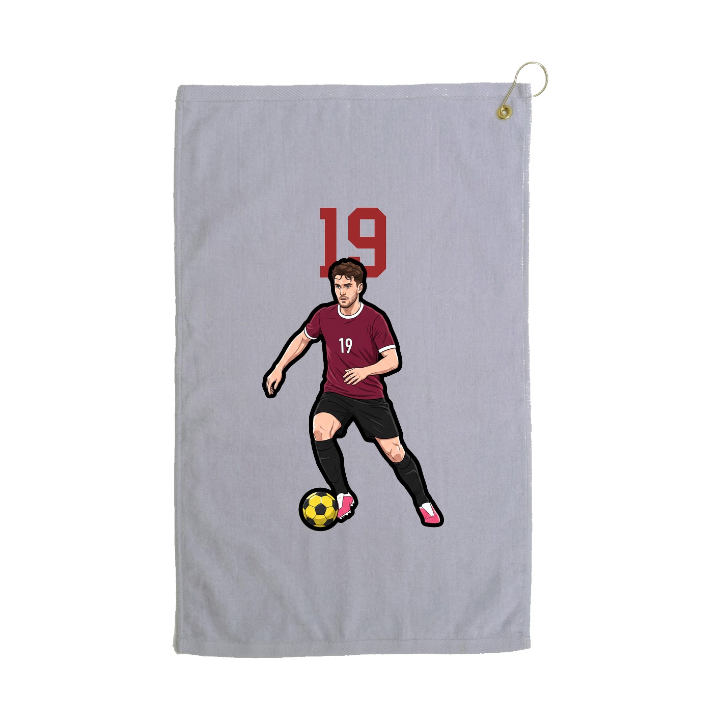 Golf Towel — Number Top in Grey